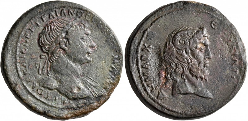 CYRENAICA. Cyrene. Trajan, 98-117. AE (Bronze, 30 mm, 20.72 g, 6 h), Rome mint s...