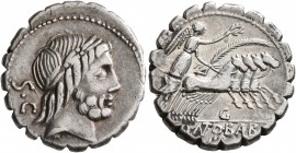 Q. Antonius Balbus, 83-82 BC. Denarius (Silver, 19 mm, 4.10 g, 5 h), Rome. Laureate head of Jupiter to right; behind, S•C. Rev. Q•A NT O•BALB / PR Vic...