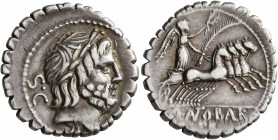 Q. Antonius Balbus, 83-82 BC. Denarius (Silver, 20 mm, 3.94 g, 7 h), Rome. Laureate head of Jupiter to right; behind, S•C. Rev. Q•A NT O•BALB / PR Vic...