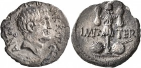 Mark Antony, 44-30 BC. Denarius (Silver, 19 mm, 2.84 g, 2 h), mint moving with Antony in northern Syria, late summer-autumn 38 BC. ANT AVG•III•VIR•R•P...