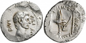 Octavian, 44-27 BC. Denarius (Silver, 21 mm, 3.80 g, 9 h), with Ti. Sempronius Gracchus, moneyer, Rome, 40 BC. DIVI - IVLI•F Bare head of Octavian wit...