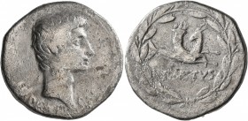 Augustus, 27 BC-AD 14. Cistophorus (Silver, 26 mm, 11.39 g, 1 h), Ephesus, circa 25-20 BC. IMP CAESAR Bare head of Augustus to right. Rev. AVGVSTVS Ca...