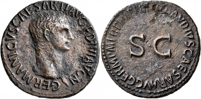 Germanicus, died 19. As (Copper, 29 mm, 10.43 g, 6 h), Rome, struck under Claudi...