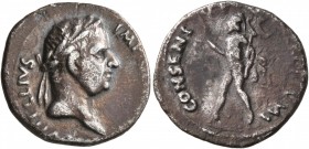 Vitellius, 69. Denarius (Silver, 18 mm, 3.28 g, 5 h), uncertain mint in Spain (Tarraco?), January-July 69. A VITELLIVS IMP [GERMAN] Laureate head of V...