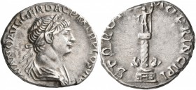 Trajan, 98-117. Denarius (Silver, 19 mm, 3.62 g, 7 h), Rome, 113-114. IMP TRAIANO AVG GER DAC P M TR P COS VI P P Laureate, draped and cuirassed bust ...