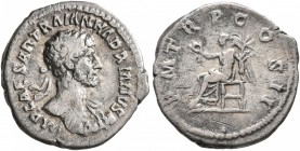 Hadrian, 117-138. Quinarius (Silver, 15 mm, 1.58 g, 7 h), Rome, 118. IMP CAESAR TRAIANVS HADRIANVS AVG Laureate head of Hadrian to right, with slight ...