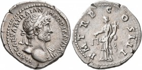 Hadrian, 117-138. Denarius (Silver, 19 mm, 3.11 g, 7 h), Rome, circa late 120-121. IMP CAESAR TRAIAN HADRIANVS AVG Laureate bust of Hadrian to right, ...