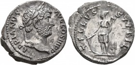 Hadrian, 117-138. Denarius (Silver, 18 mm, 3.00 g, 6 h), Rome, circa mid 130s. HADRIANVS AVG COS III P P Laureate head of Hadrian to right. Rev. TELLV...