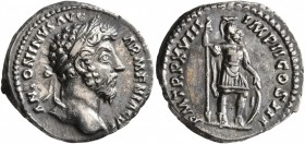 Marcus Aurelius, 161-180. Denarius (Silver, 19 mm, 3.41 g, 12 h), Rome, 163-164. ANTONINVS AVG ARMENIACVS Laureate head of Marcus Aurelius to right. R...