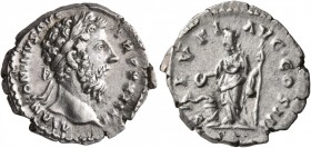 Marcus Aurelius, 161-180. Denarius (Silver, 19 mm, 3.47 g, 12 h), Rome, 169-170. M ANTONINVS AVG TR P XXIIII Laureate head of Marcus Aurelius to right...