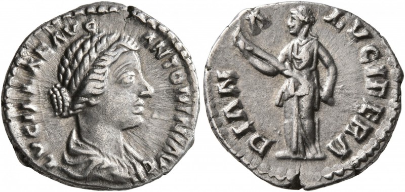 Lucilla, Augusta, 164-182. Denarius (Silver, 18 mm, 3.10 g, 5 h), Rome. LVCILLAE...