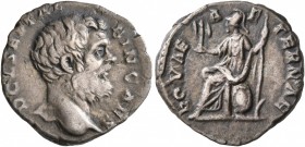 Clodius Albinus, as Caesar, 193-195. Denarius (Silver, 18 mm, 2.66 g, 12 h), Rome. D CL SEPT ALBIN CAES Bare head of Clodius Albinus to right. Rev. RO...