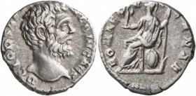 Clodius Albinus, as Caesar, 193-195. Denarius (Silver, 18 mm, 2.79 g, 1 h), Rome. D CLOD SEPT ALBIN CAES Bare head of Clodius Albinus to right. Rev. R...