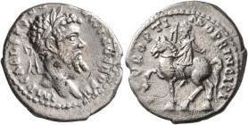 Septimius Severus, 193-211. Denarius (Silver, 18 mm, 2.94 g, 12 h), Emesa, 194-195. IMP CAE L SEP SEV PERT AVG COS II Laureate head of Septimius Sever...