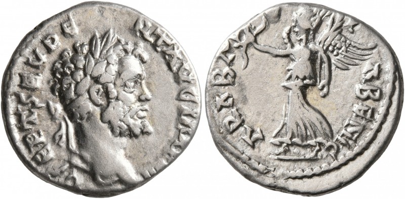 Septimius Severus, 193-211. Denarius (Silver, 17 mm, 3.44 g, 7 h), Laodicea, 195...