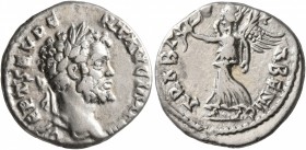 Septimius Severus, 193-211. Denarius (Silver, 17 mm, 3.44 g, 7 h), Laodicea, 195-196. L SEP SEV PERT AVG IMP VII Laureate head of Septimius Severus to...