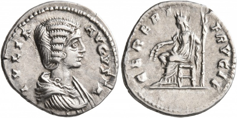 Julia Domna, Augusta, 193-217. Denarius (Silver, 19 mm, 2.87 g, 7 h), Laodicea, ...