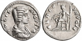 Julia Domna, Augusta, 193-217. Denarius (Silver, 19 mm, 2.87 g, 7 h), Laodicea, 196-211. IVLIA AVGVSTA Draped bust of Julia Domna to right. Rev. CERER...