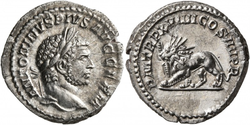 Caracalla, 198-217. Denarius (Silver, 20 mm, 4.00 g, 1 h), Rome, 216. ANTONINVS ...