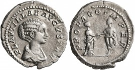 Plautilla, Augusta, 202-205. Denarius (Silver, 20 mm, 3.06 g, 2 h), Rome. PLAVTILLAE AVGVSTAE Draped bust of Plautilla to right. Rev. PROPAGO IMPER[I]...