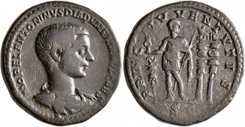 Diadumenian, as Caesar, 217-218. Dupondius (Orichalcum, 25 mm, 12.94 g, 12 h), R...