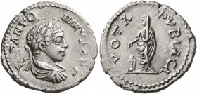 Elagabalus, 218-222. Denarius (Silver, 20 mm, 2.86 g, 1 h), Antiochia, 219-220. IMP ANTONINVS AVG Laureate, draped and cuirassed bust of Elagabalus to...