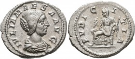 Julia Maesa, Augusta, 218-224/5. Denarius (Silver, 21 mm, 2.86 g, 7 h), Rome. IVLIA MAESA AVG Draped bust of Julia Maesa to right. Rev. PVDICITIA Pudi...