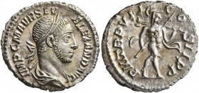 Severus Alexander, 222-235. Denarius (Silver, 19 mm, 2.52 g, 1 h), Rome, 228. IMP C M AVR SEV ALEXAND AVG Laureate and draped bust of Severus Alexande...