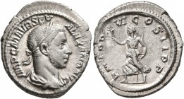 Severus Alexander, 222-235. Denarius (Silver, 21 mm, 4.00 g, 12 h), Rome, 228. IMP C M AVR SEV ALEXAND AVG Laureate and draped bust of Severus Alexand...