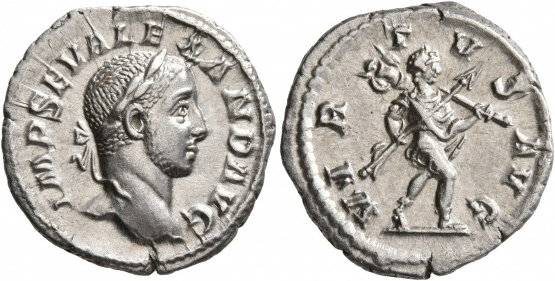 Severus Alexander, 222-235. Denarius (Silver, 19 mm, 3.40 g, 1 h), Rome, 228. IM...