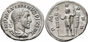Maximinus I, 235-238. Denarius (Silver, 20 mm, 3.55 g, 1 h), Rome, 235. IMP MAXIMINVS PIVS AVG Laureate, draped and cuirassed bust of Maximinus I to r...