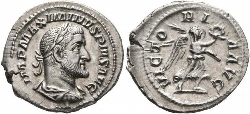 Maximinus I, 235-238. Denarius (Silver, 21 mm, 2.61 g, 7 h), Rome, 236. IMP MAXI...