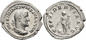 Maximinus I, 235-238. Denarius (Silver, 21 mm, 2.61 g, 6 h), Rome, 236-237. MAXIMINVS PIVS AVG GERM Laureate, draped and cuirassed bust of Maximinus I...