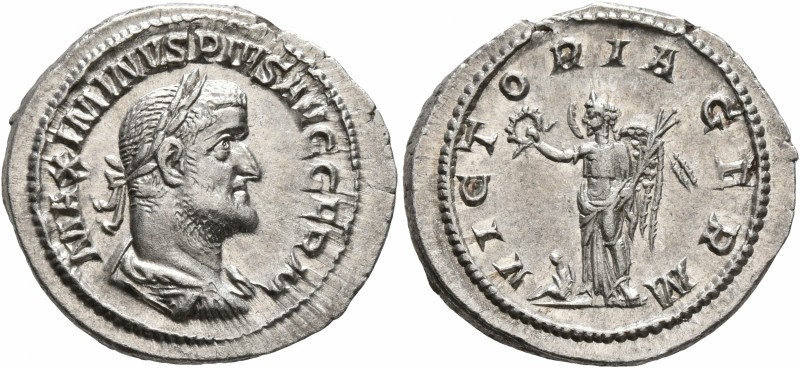 Maximinus I, 235-238. Denarius (Silver, 21 mm, 3.63 g, 12 h), Rome, 236-237. MAX...