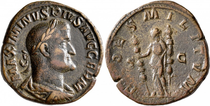 Maximinus I, 235-238. Sestertius (Orichalcum, 31 mm, 23.00 g, 1 h), Rome, 236-23...