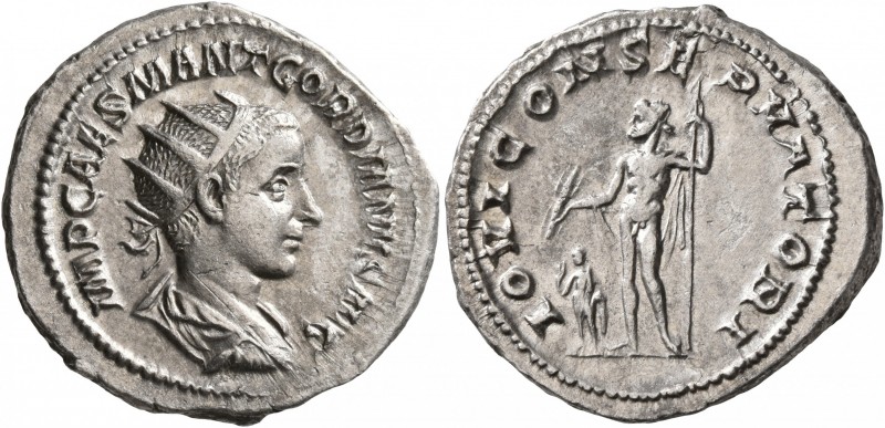 Gordian III, 238-244. Antoninianus (Silver, 23 mm, 4.93 g, 6 h), Rome, 238-239. ...