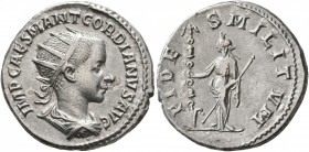 Gordian III, 238-244. Antoninianus (Silver, 21 mm, 4.82 g, 12 h), Antiochia, 238-239. IMP CAES M ANT GORDIANVS AVG Radiate, draped and cuirassed bust ...