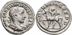 Gordian III, 238-244. Denarius (Silver, 20 mm, 2.69 g, 5 h), Rome, 240. IMP GORDIANVS PIVS FEL AVG Laureate, draped and cuirassed bust of Gordian III ...