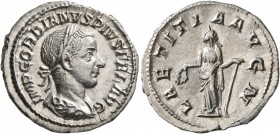 Gordian III, 238-244. Denarius (Silver, 20 mm, 2.94 g, 6 h), Rome, 241-243. IMP GORDIANVS PIVS FEL AVG Laureate, draped and cuirassed bust of Gordian ...
