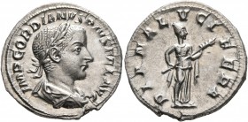 Gordian III, 238-244. Denarius (Silver, 20 mm, 2.75 g, 12 h), Rome, Summer 241. IMP GORDIANVS PIVS FEL AVG Laureate, draped and cuirassed bust of Gord...