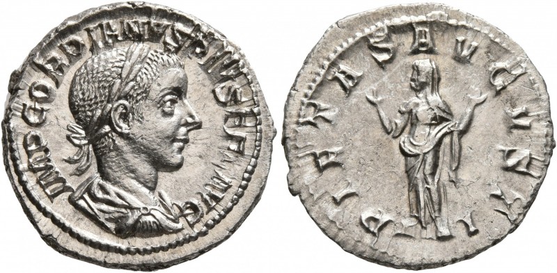 Gordian III, 238-244. Denarius (Silver, 20 mm, 3.19 g, 6 h), Rome, Summer 241. I...