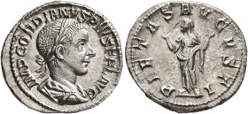Gordian III, 238-244. Denarius (Silver, 20 mm, 3.32 g, 6 h), Rome, Summer 241. IMP GORDIANVS PIVS FEL AVG Laureate, draped and cuirassed bust of Gordi...
