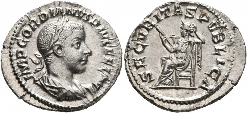 Gordian III, 238-244. Denarius (Silver, 21 mm, 2.69 g, 1 h), Rome, Summer 241. I...