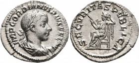 Gordian III, 238-244. Denarius (Silver, 21 mm, 2.69 g, 1 h), Rome, Summer 241. IMP GORDIANVS PIVS FEL AVG Laureate, draped and cuirassed bust of Gordi...