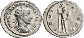 Gordian III, 238-244. Antoninianus (Silver, 24 mm, 4.25 g, 7 h), Rome, 241-243. IMP GORDIANVS PIVS FEL AVG Radiate, draped and cuirassed bust of Gordi...