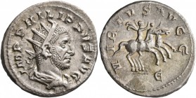 Philip I, 244-249. Antoninianus (Silver, 22 mm, 4.00 g, 6 h), Rome, 248. IMP PHILIPPVS AVG Radiate, draped and cuirassed bust of Philip I to right, se...