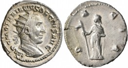 Trajan Decius, 249-251. Antoninianus (Silver, 22 mm, 4.13 g, 7 h), Rome. IMP C M Q TRAIANVS DECIVS AVG Radiate and cuirassed bust of Trajan Decius to ...