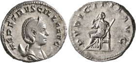 Herennia Etruscilla, Augusta, 249-251. Antoninianus (Silver, 22 mm, 4.70 g, 7 h), Rome. HER ETRVSCILLA AVG Diademed and draped bust of Herennia Etrusc...