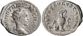 Herennius Etruscus, as Caesar, 249-251. Antoninianus (Silver, 23 mm, 4.12 g, 12 h), Rome, circa 250-251. Q HER ETR MES DECIVS NOB C Radiate and draped...