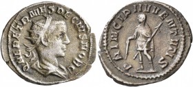 Herennius Etruscus, as Caesar, 249-251. Antoninianus (Silver, 23 mm, 3.13 g, 1 h), Rome, circa 250-251. Q HER ETR MES DECIVS NOB C Radiate and draped ...
